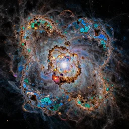 space nebulae, irregular, non-symmetrical fractals, stained glass shards