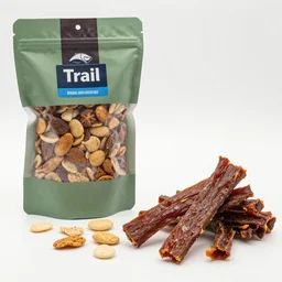 trail mix, and beef jerky, food photography