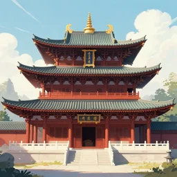 a temple, illustration by sung choi, artstation inspiration