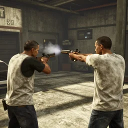 Obama shooting a gun, game, screenshot , GTA5