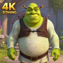 Shrek is a Giga Chad, 4K, photorealistic