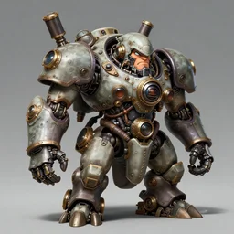 steampunk Mecha dwarf deathroller by masamune shirow, high quality, trending on art station