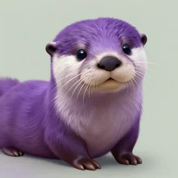 a portrait of a cute anthropomorphic purple otter, digital art, painting, furaffinity