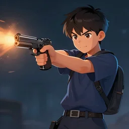 son, always be a good boy, don't ever play with guns, global lighting, digital art, artstation
