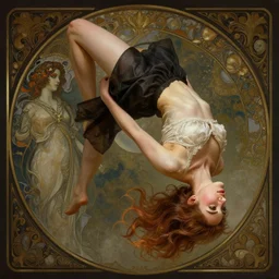 natalie dormer wearing a miniskirt doing a backflip, beautiful seductive face, intricate, elegant, highly detailed, digital painting, artstation, concept art, smooth, sharp focus, illustration, art by artgerm and greg rutkowski and alphonse mucha, horizon zero dawn 8 k, tim burton