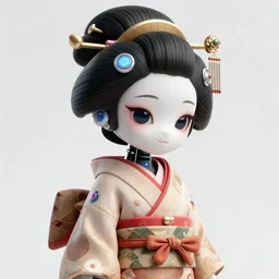 An adorable whimsical cybernetic geisha wearing geisha clothing, highly detailed, digital painting, artstation, concept art, smooth, sharp focus, studio light, by Phil and Kaja Foglio,