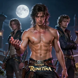 epic masterpiece purty, hyperrealistic, octane render, cinematic, night, moon, sweaty skin, magic,  by Edgar Maxence and Ross Tran and Michael Whelan, Lorenzo Sperlonga Legends of Runeterra