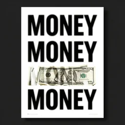 money money money, typographical art poster by stefan sagmeister