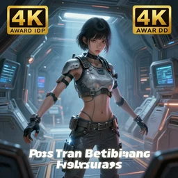 a young, slender girl, girl in spaceship, engineering bay, photo realistic, dynamic lighting, artstation, poster, volumetric lighting, 4 k, award winning, a detailed painting by ross tran hyperdetalized, anime | 2 d game art | official art, smooth, cyberpunk, tech