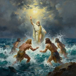 moses dividing the ocean, dramatic scene, masterpiece digital painting by Greg Rutkowski, Alex Grey, artstation, 4k wallpaper