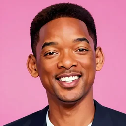 a very exagerated caricature of will smith, colorful, trending on artstation, artgem, pixiv