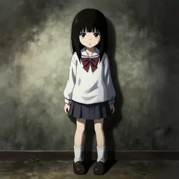 scared girl by junji ito, full - figure