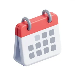 ! dream isometric 3 d icon of a calendar in stock illustration style, 3 d render, white background,