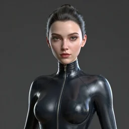 a 3 d render of a female wearing a latex suit, trending on artstation, artstationhd, artstationhq, octane render, unreal engine, beautiful! coherent!, intricate, elegant, highly detailed, perfect face, artwork by tooth wu and wlop and beeple and greg rutkowski