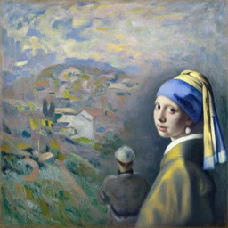 a landsacpe painting so beautiful and universally loved it creates peace on earth by claude monet and johannes vermeer and velazquez and cezanne, masterpiece