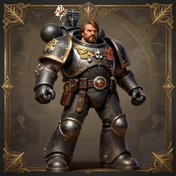Joseph Stalin of USSR, warhammer 40k , concept art, ornate, digital art, illustration, artstation, full body, muscular, brutal, virile, masculine, military, warhammer chaos