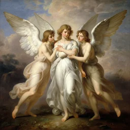 angels, by bierstadt, trending on artstation