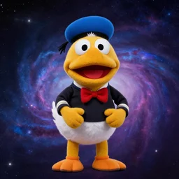 A muppet of Donald-Trumpon in a nebula