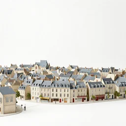 1 8 0 0 s french town model in white space, style of simon stalenhag