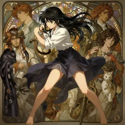 “ anime, full body, a beautiful girl who fights for her life with a cat, highly intricate detailed, light and shadow effects, intricate, highly detailed, digital painting, art station, concept art, smooth, sharp focus, illustration, advanced digital anime art, art by artgerm and greg rutkowski and alphonse mucha and william - adolphe bouguereau, craig mullins, j. c. leyendecker, atmospheric lighting, detailed face, by makoto shinkai, stanley artgerm lau, wlop, rossdraws ”