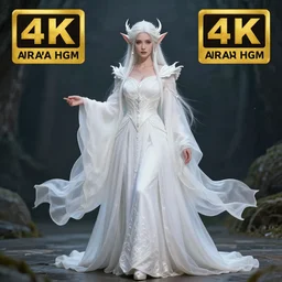 full length photo of a very beautiful!! elemental air witch with ornate white robes, highly detailed, 4 k, hdr, smooth, sharp focus, high resolution, award - winning photo