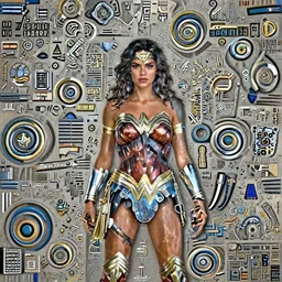 professional full length photograph of kendall jenner  as wonder woman.  Extremely detailed. 8k
