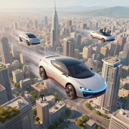 futuristic city aerial view, flying cars, illustration by petros afshar and christopher balaskas and marius borgeaud and kiliain eng, global illumination, ambient occlusion, 3 0 mm, well proportioned, highly detailed, rule of thirds, motion blur