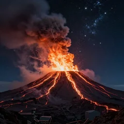 Volcanic erruption into the cosmos