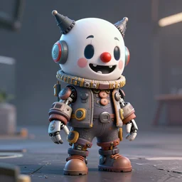 full body character, clown robot ghost, cyberpunk intricate streetwear, dystopian, trending on artstation, beautiful, intricate complexity, digital painting, cute nendroid, anime, disney, pixar, 8 k, hd, dof, kodak film, volumetric lighting, subsurface scattering, photorealistic, octane render, extreme details