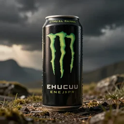 Cthulhu energy drink can, photorealistic