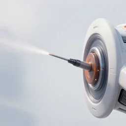small kinetic lance striking the force field of a futuristic spaceship, in orbit of a terra compatible world, space battle, lasers, digital art, octane render