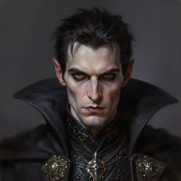 detailed portrait of a vampyre king, by justin gerard and greg rutkowski, digital art, realistic painting, fantasy, dnd, very detailed, 4 k, trending on artstation