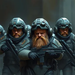 dwarf futuristic swat team, high tech suits | | realistic shaded, fine details, realistic shaded lighting painting by greg rutkowski, diego gisbert llorens, magali villeneuve, artgerm, jeremy lipkin, michael garmash, rob rey