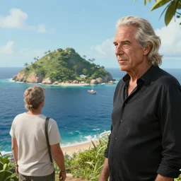 “ 2 1 savage visiting an island funded by jeffrey epstein, vacation fully paid by the staff of gandalf the white, album cover, world star hip hop award, aerial footage, hyper realistic, 8 k render, volumetric lighting, unreal engine ”