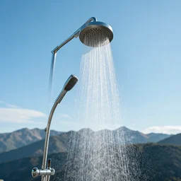 a shower on the top of a mountain