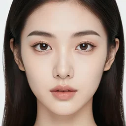 A completely normal human face with beautiful makeup
