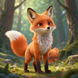 a medieval fox furry fursona with a fluffy tail in a forest, backlighting, cgi, rendered in unreal engine, trending on artstation, cartoon, pixar