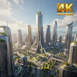 futuristic solarpunk city, highly detailed, 4 k, hdr, award - winning, octane render, artstation