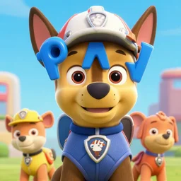 marshall from paw patrol portrait, movie poster, 8 k, trending on artstation, octane render, fire and volumetric smoke and shadows in the background