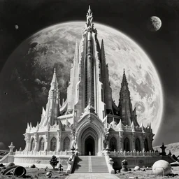 old vintage photo of surreal alien extraterrestrial futuristic temple on exoplanet beautiful detailed intricate insanely detailed BW 3D render digital art, octane render, 8K artistic photography, photorealistic