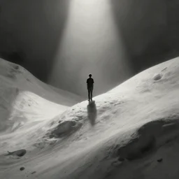 solitude in the abyss, beautiful detailed painting, top light