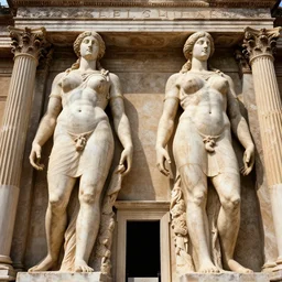 2 0 giant women body sculptures creating a rare building at the kingdom of julius caesar, roman historic works, hyper - detailed, artstation trending, world renowned artists, historic artworks society, antique renewel, good contrast,, cgsociety, by greg rutkowski, by gustave dore, deviantart, 3 5 mm lens,