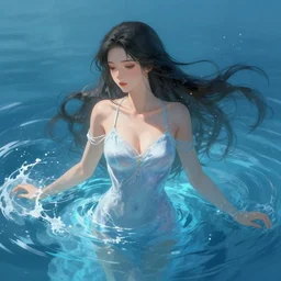goddess of water, digital art, artstation