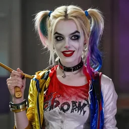 Scarlett Johannsen as Harley Quinn, still from new Harley Quinn film