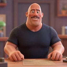 Claymation Dwayne The Rock Johnson, 4K, Photorealistic, On A Table