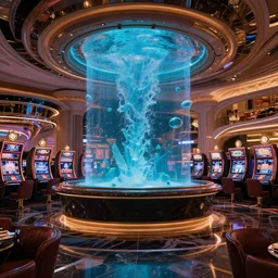 futuristic casino, crisp, artstation, luxury, las vegas, beautiful, dim painterly lighting volumetric aquatics