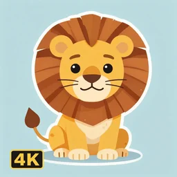 Cute lion, Behance, illustration, vector, sharp focus, 4k