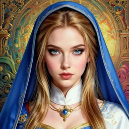 studio portrait of neutral good colorful female cleric bard healer as absurdly beautiful, elegant, young sensual gravure idol, ultrafine hyperrealistic detailed face illustration by kim jung gi, irakli nadar, intricate linework, super sharp focus, bright colors, matte, octopath traveler, final fantasy, unreal engine highly rendered, global illumination, radiant light, intricate environment