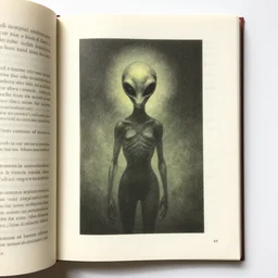 a random page of a best selling alien novel, wim crouwel