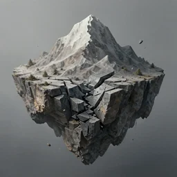 landscape matte painting, shattered floating mountain, surrealism, symbolism art by greg rutkowski
